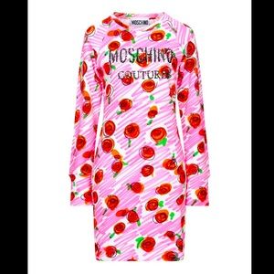 NWOT MOSCHINO COUTURE ROSES SWEATSHIRT DRESS SZ 40IT OR 6US XS/S